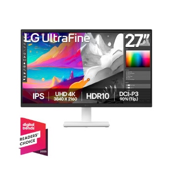 Vista frontal de Monitor IPS UHD 4K (Resolución 3840 x 2160) 27US500-W